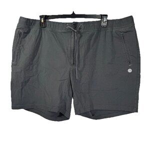 LL Bean Explorer Ripstop Shorts Mens 3XL Gray Snap Elastic Waist Drawstring